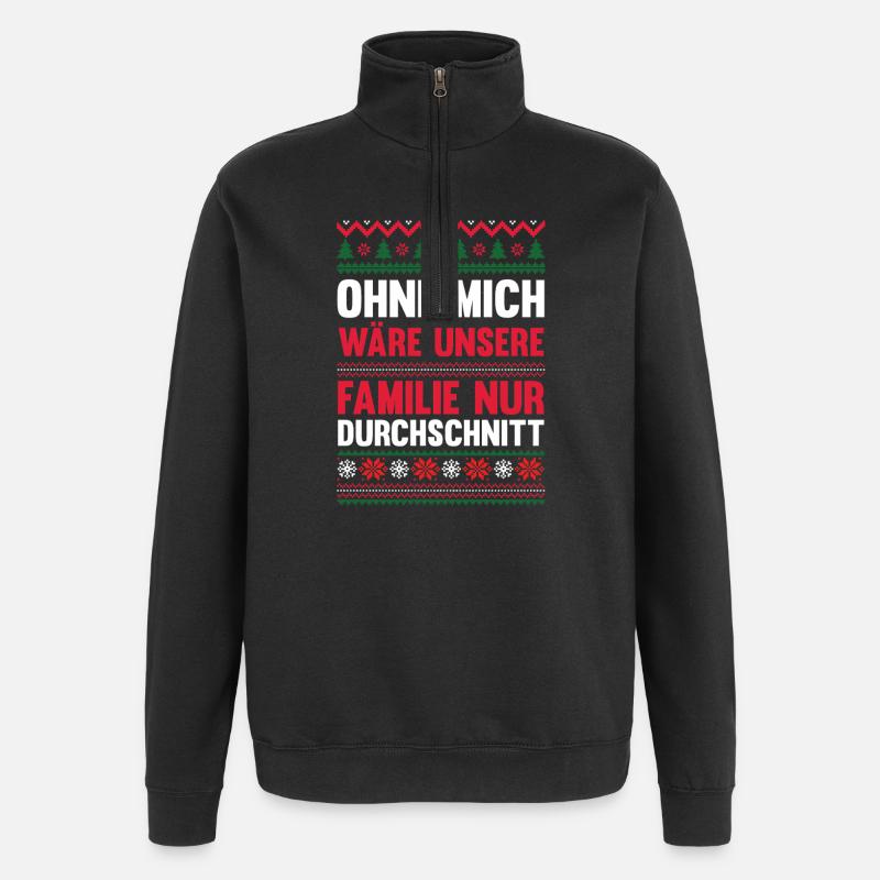 Noël du Père Noël - Sweat à zip 1/4 - noir