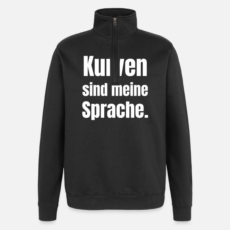 Les courbes sont mon langage - Sweat à zip 1/4 - noir