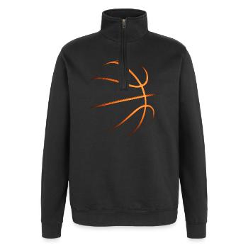 Basketball Basketballer Geschenkidee Baller Bball - Quarter-Zip-Sweatshirt - Schwarz - Vorne - AI Model Female 172 light (172cm) & AI Model Male 178 dark (178cm)