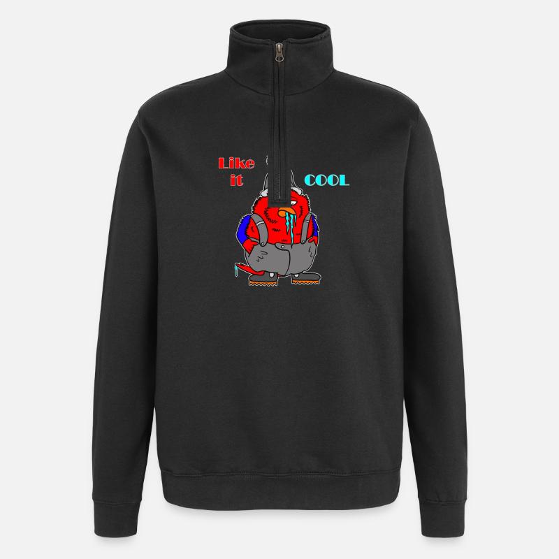 Dessin animé hivernal Chillin' Bird - Sweat à zip 1/4 - noir