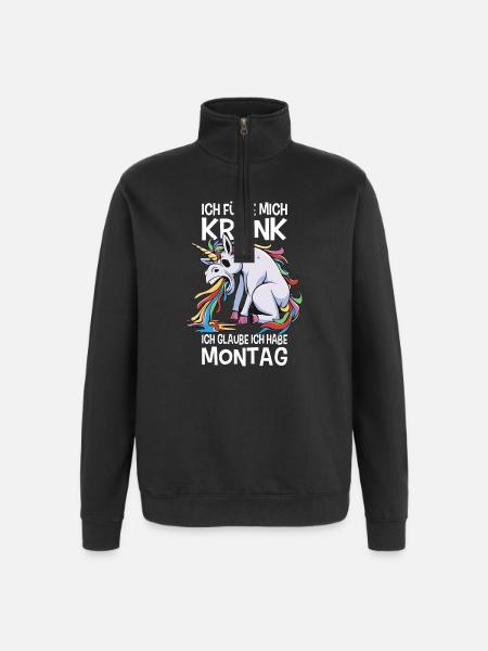 Ironiske ordsprog Ironisk Sjov Morgen-Grouch - Sweatshirt med 1/4 lynlås - sort