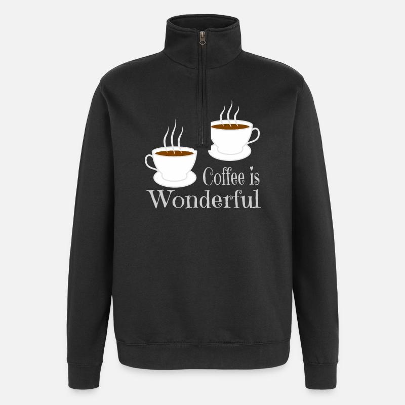 Kaffe - Sweatshirt med 1/4 lynlås - sort