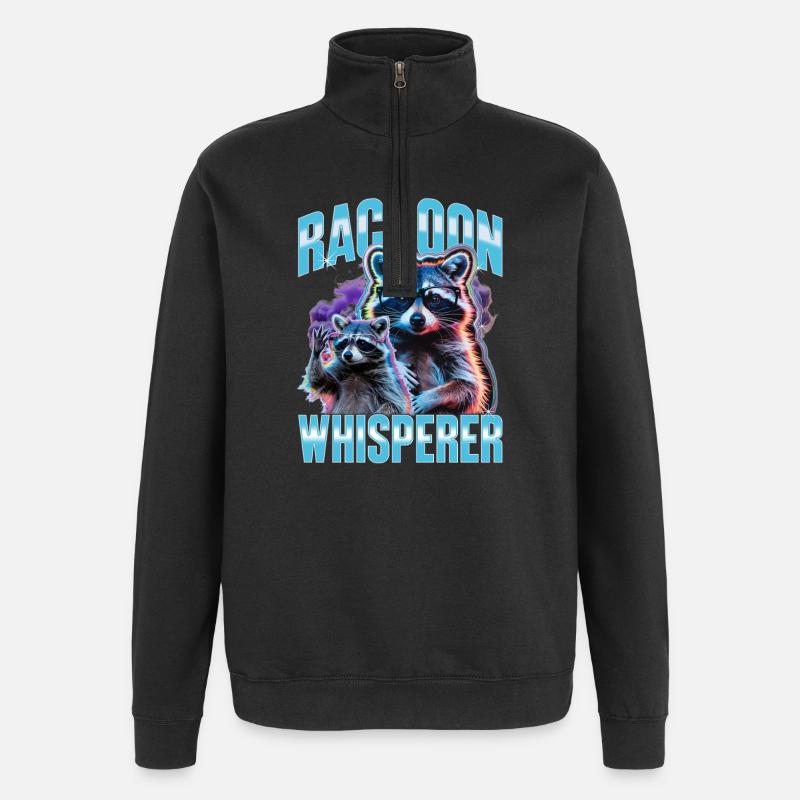 Drôle de raton laveur - Sweat à zip 1/4 - noir