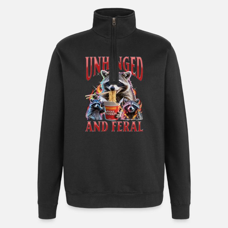 Drôle de raton laveur - Sweat à zip 1/4 - noir