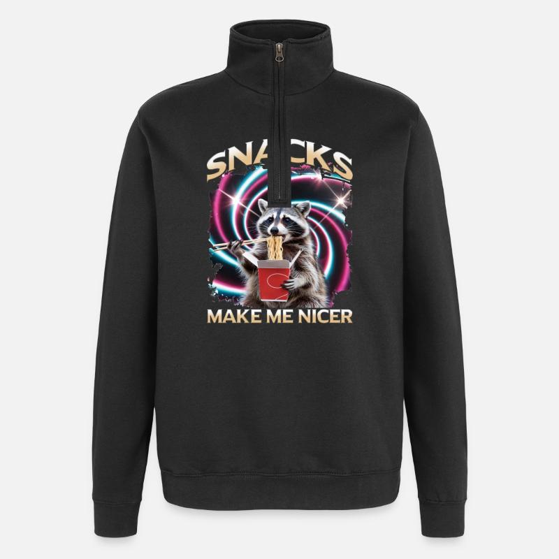 Drôle de raton laveur - Sweat à zip 1/4 - noir
