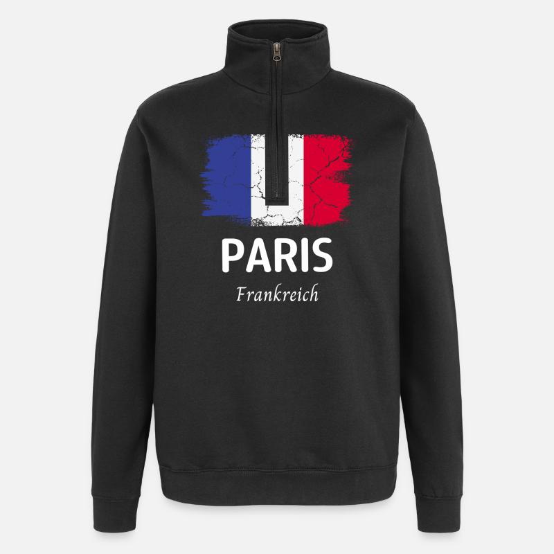 Paris - Sweat à zip 1/4 - noir