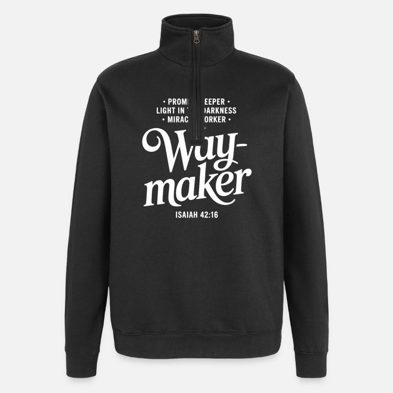 Waymaker Glaubenszitat-Design - Quarter-Zip-Sweatshirt - Schwarz