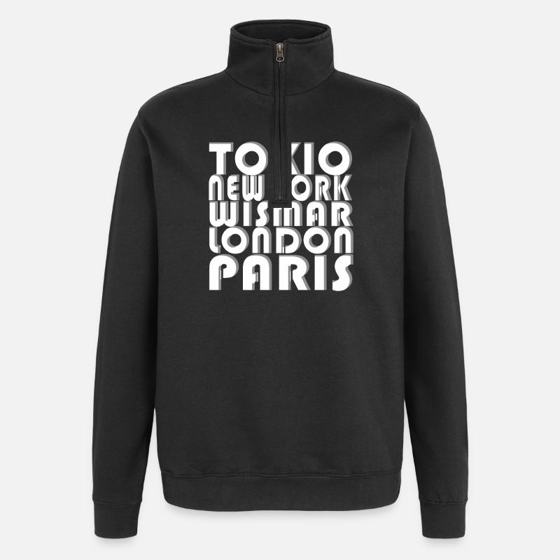 MÉTROPOLE DE WISMAR - Sweat à zip 1/4 - noir