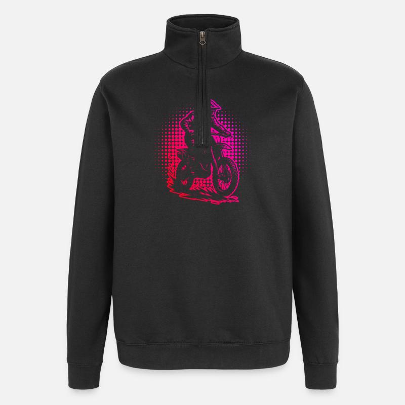 Direkte Motocross Aussage - Quarter-Zip-Sweatshirt - Schwarz