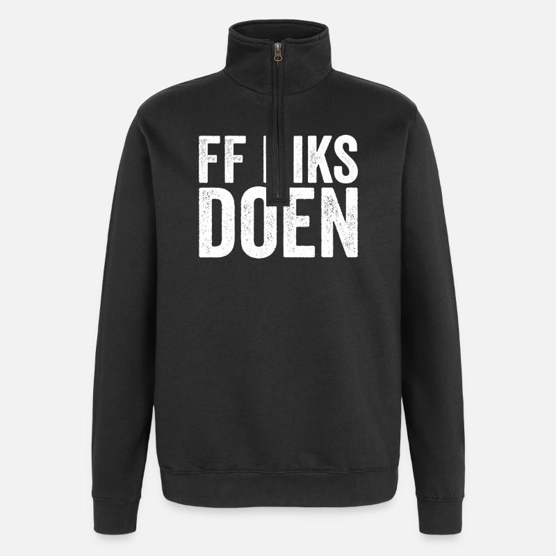 FF macht nichts – eine wunderbare Ruhe - Quarter-Zip-Sweatshirt - Schwarz