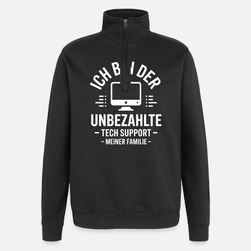 Unpaid family tech support - Quarter-Zip Sweatshirt - black