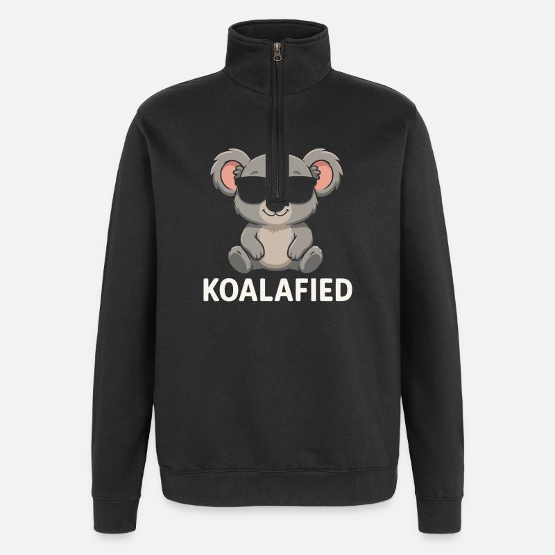 Koala avec lunettes de soleil - Sweat à zip 1/4 - noir