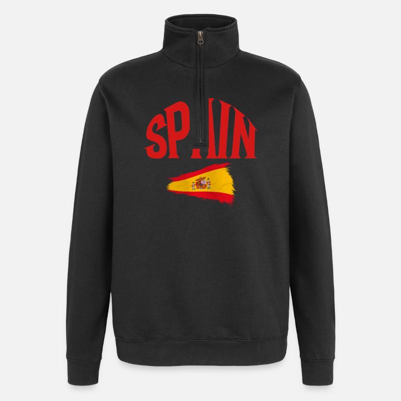 Espagne - Sweat à zip 1/4 - noir