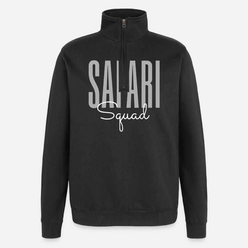 Safari Squad – Abenteuer-Wildtierreise-Entdecker - Quarter-Zip-Sweatshirt - Schwarz