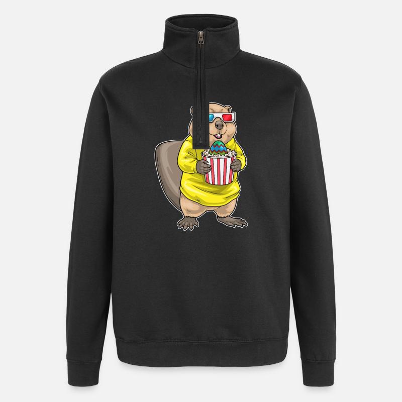 Beaver Easter Cinema - Quarter-Zip Sweatshirt - black