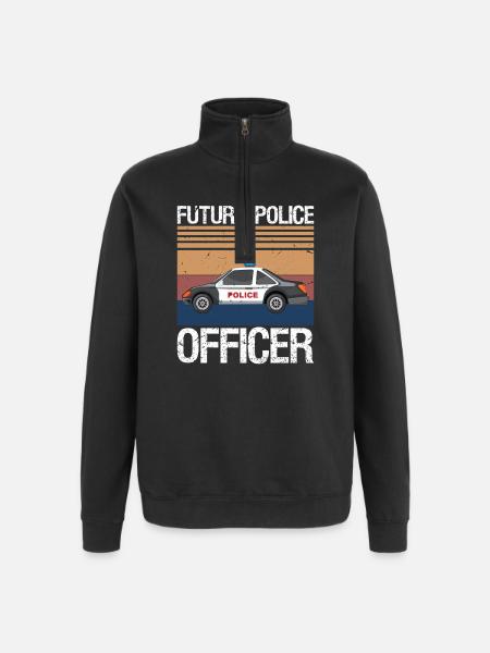 Future policière, policière, policière, - Sweat à zip 1/4 - noir