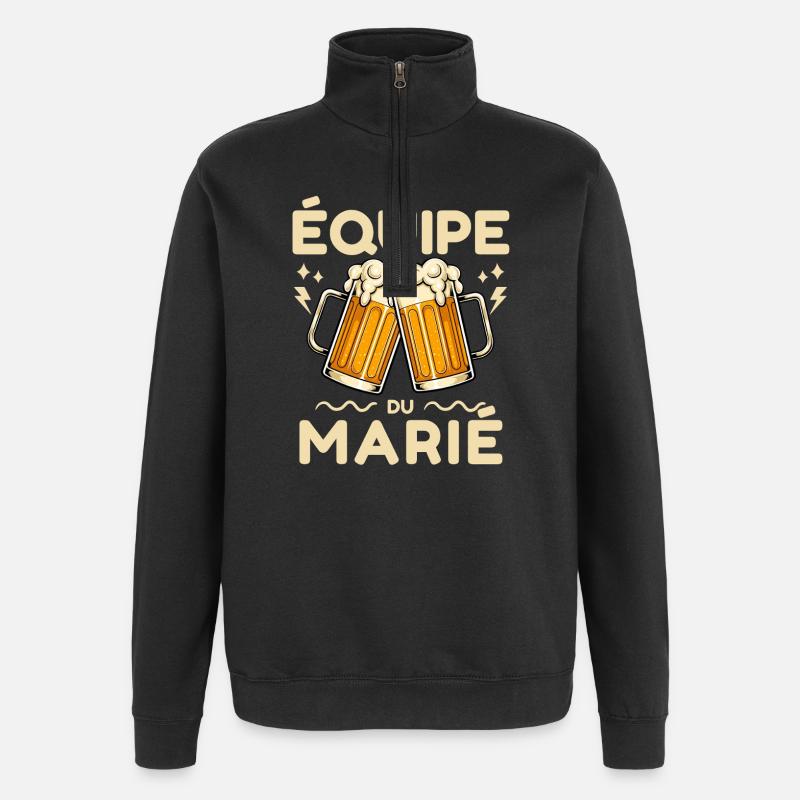 Team Married Bachelor Party - Quarter-Zip Sweatshirt - black