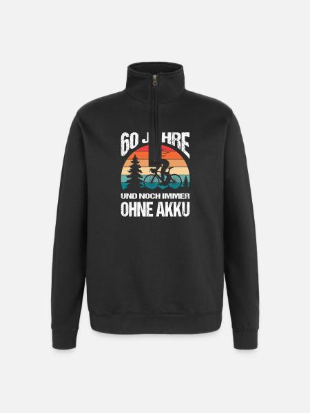 60 Birthday Gifts Bicycle Rider Bicycle - Quarter-Zip Sweatshirt - black