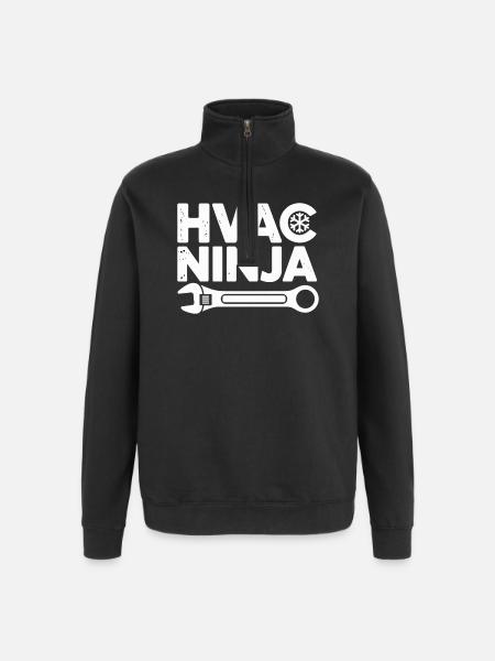HVAC Ninja Technician Repair Expert Design - Quarter-Zip Sweatshirt - black