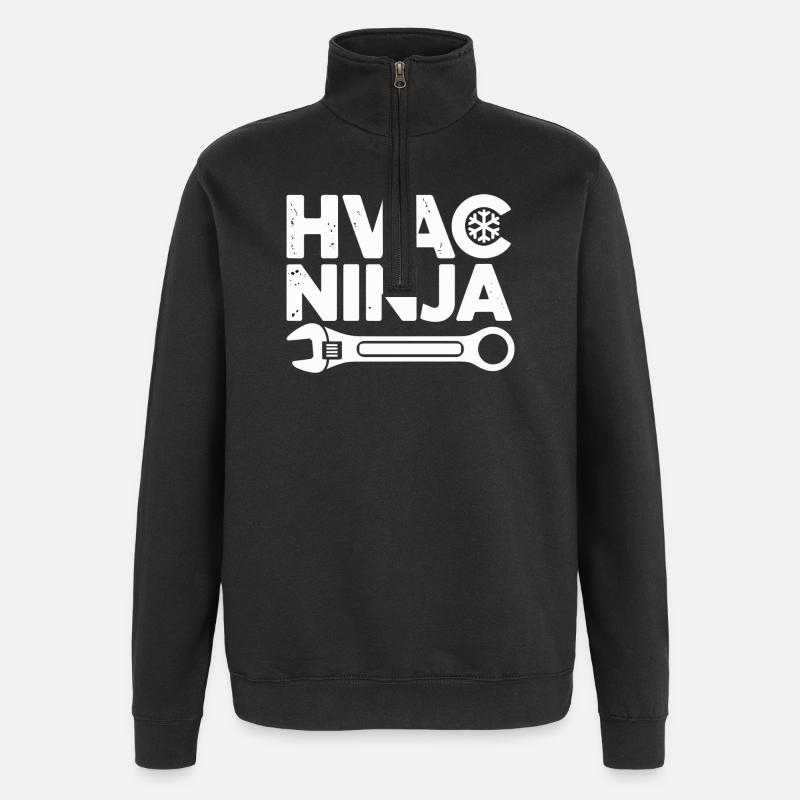 HVAC Ninja Techniker Reparatur Experte Design - Quarter-Zip-Sweatshirt - Schwarz