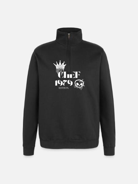 Chef Edition 1979 46 Birthday Saying - Quarter-Zip Sweatshirt - black