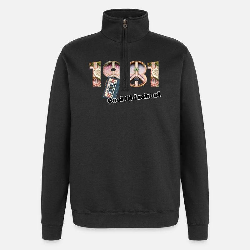 1981 Vintage Retro – Cassette – Cool Olds - Sweat à zip 1/4 - noir