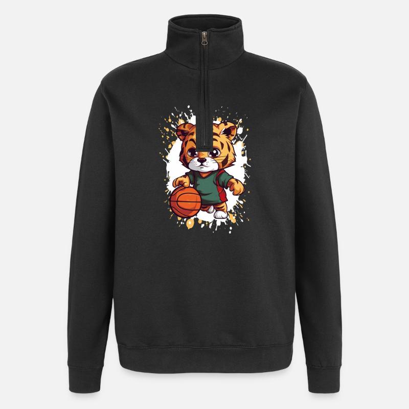 Dribbleur de basket-ball des Tigers - Sweat à zip 1/4 - noir