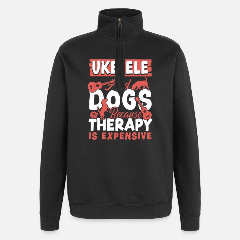 Ukulélé hawaïen ukulélé pour chien - Sweat à zip 1/4 - noir