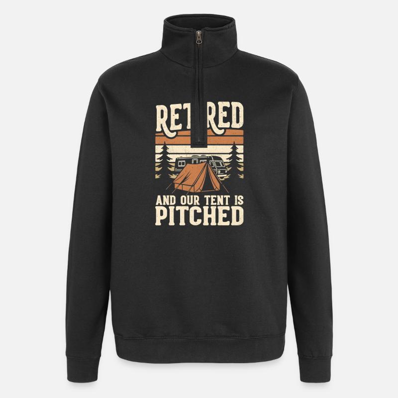 Camping pour retraités - Sweat à zip 1/4 - noir