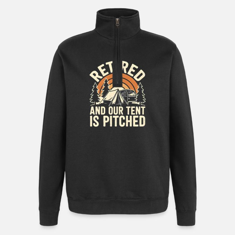 Ruhestand Zeltzeit am Camp - Quarter-Zip-Sweatshirt - Schwarz