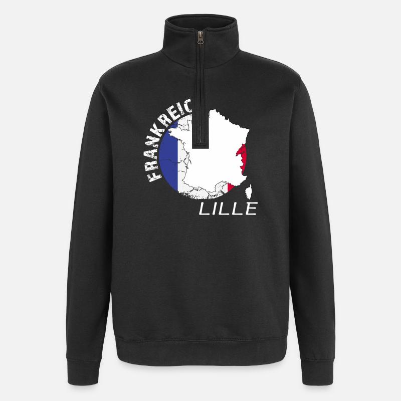 Lille - Sweat à zip 1/4 - noir