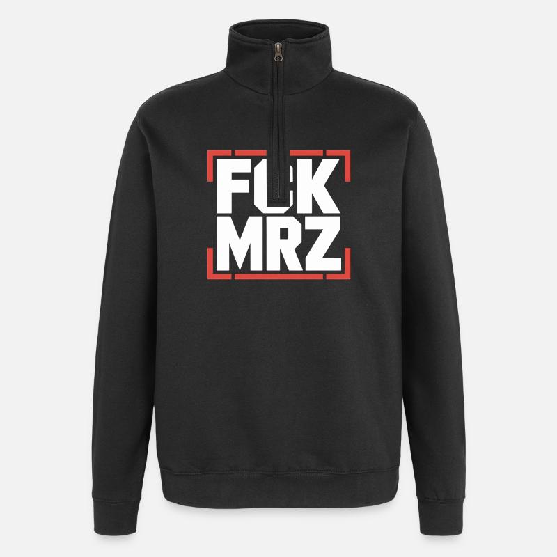 FCK MAR - Logo anti-CDU/CSU - Sweat à zip 1/4 - noir