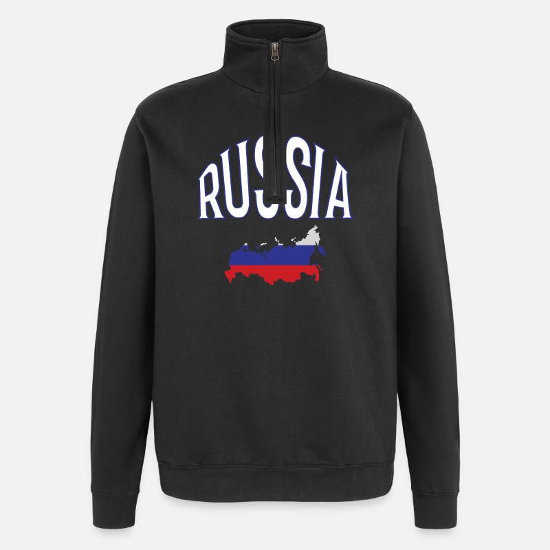 Russie - Sweat à zip 1/4 - noir