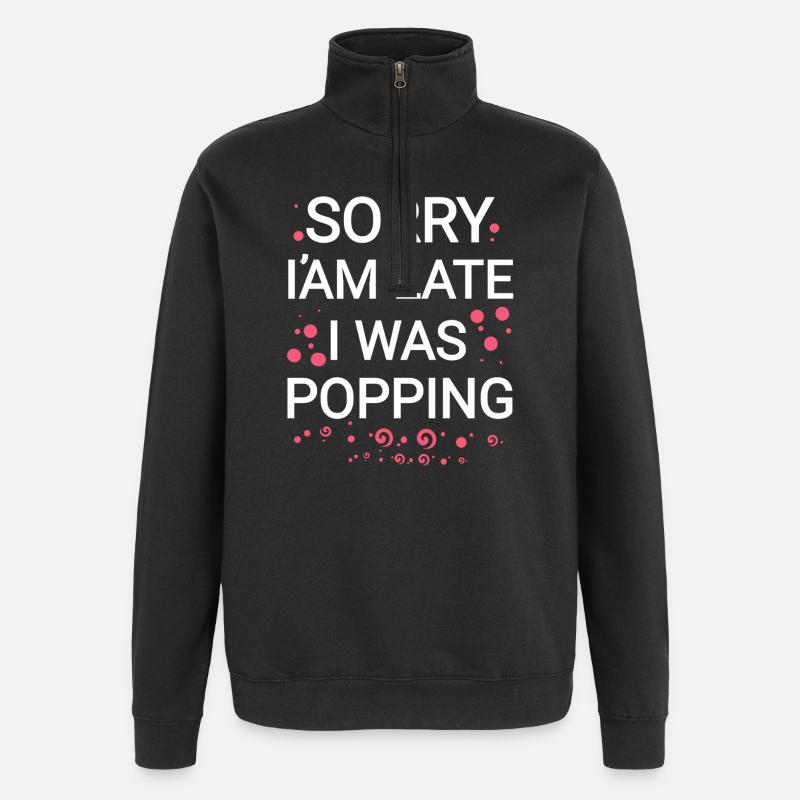 Tut mir leid - Quarter-Zip-Sweatshirt - Schwarz