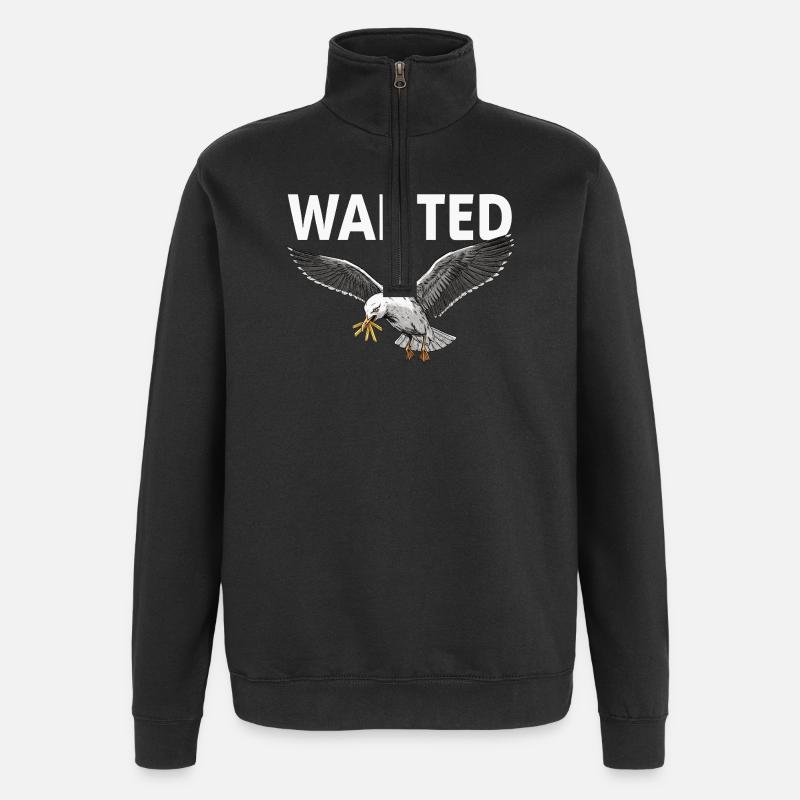 Gesuchte Pommes-möwe - Quarter-Zip-Sweatshirt - Schwarz