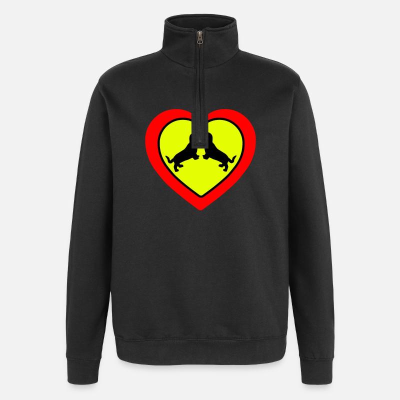 Teckel - Sweat à zip 1/4 - noir