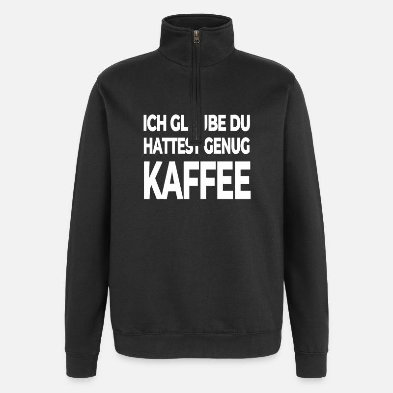 Kaffee - Quarter-Zip-Sweatshirt - Schwarz