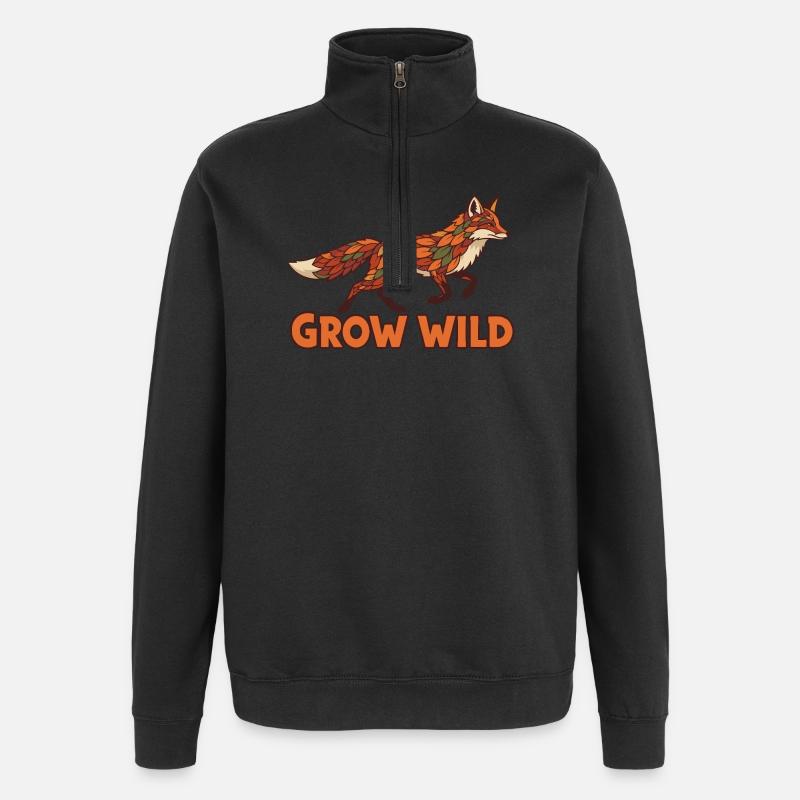 Waldfuchs Patchwork Grow Wild - Quarter-Zip-Sweatshirt - Schwarz