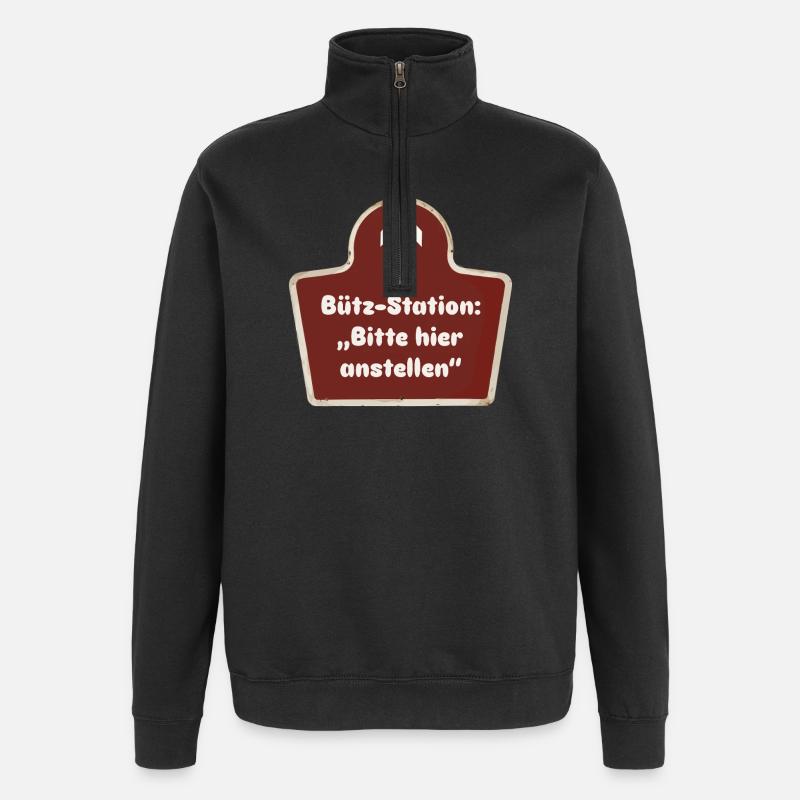 Bütz-Station Carnival Costume Replacement Kölle Alaaf - Quarter-Zip Sweatshirt - black