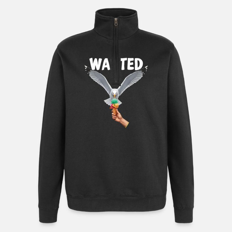 Gesucht Möwe Eiscreme Abenteuer - Quarter-Zip-Sweatshirt - Schwarz