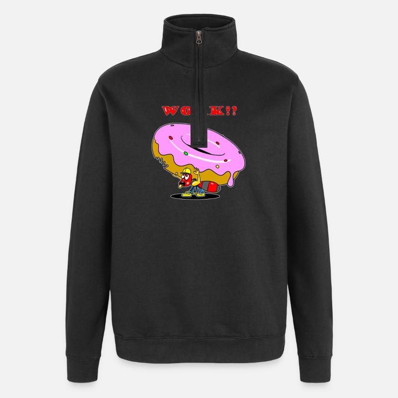 Ant Donut Worker Cartoon - Quarter-Zip Sweatshirt - black