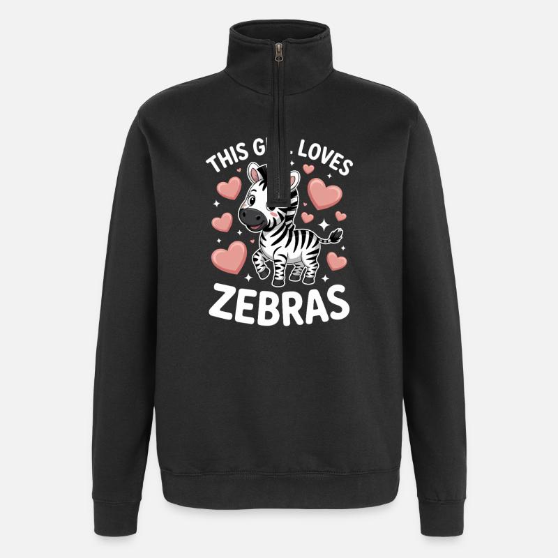 Zebra Saying Funny Zebra Gift - Quarter-Zip Sweatshirt - black