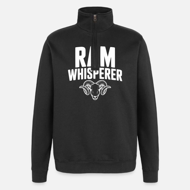Ram-Flüsterer - Quarter-Zip-Sweatshirt - Schwarz
