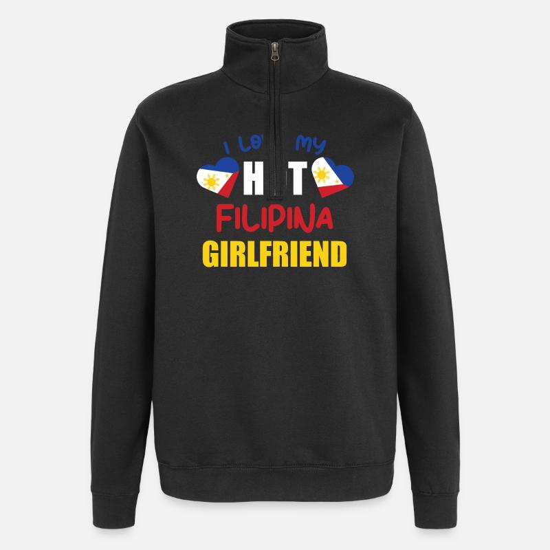 J’adore mon art philippin - Sweat à zip 1/4 - noir