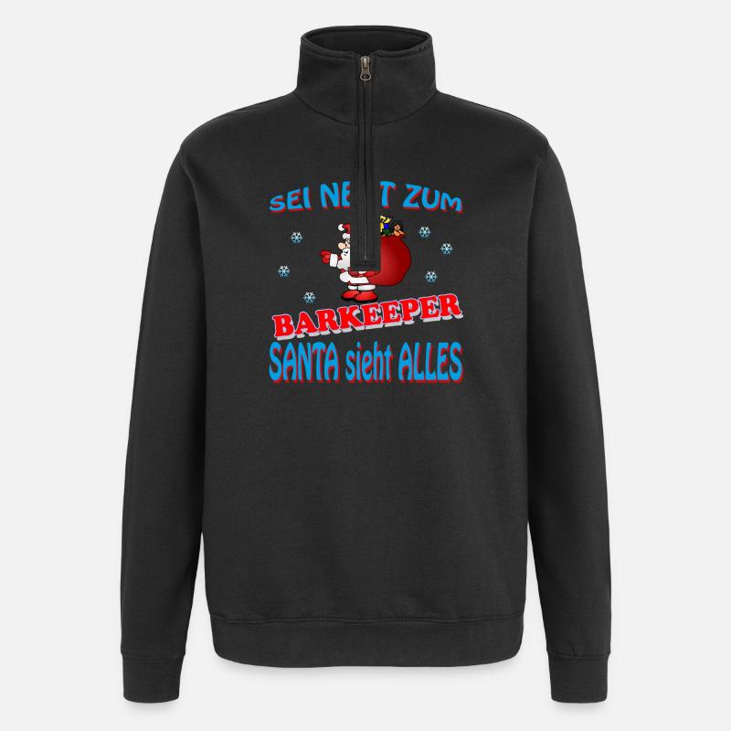 SANTA BARTENDER - Quarter-Zip Sweatshirt - black