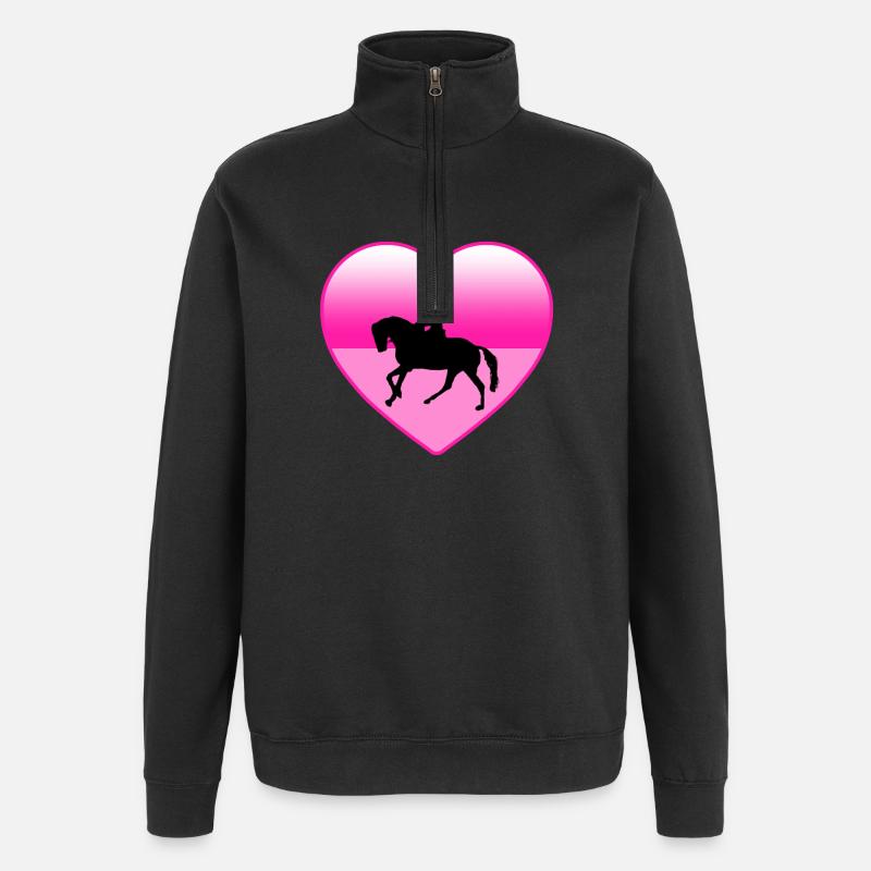 Chevaux - Sweat à zip 1/4 - noir