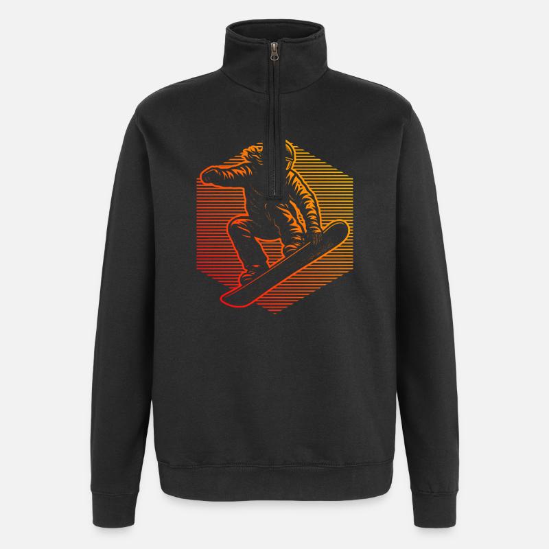 Snowboard Fans aufgepasst schlichtes Statement - Quarter-Zip-Sweatshirt - Schwarz