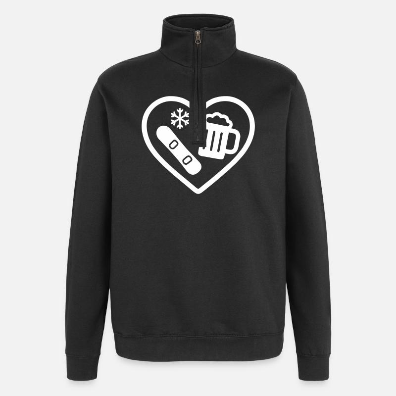 Bière de snowboard Heart - Sweat à zip 1/4 - noir
