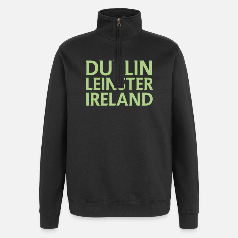 Dublin – Irlande Textdesign - Sweat à zip 1/4 - noir