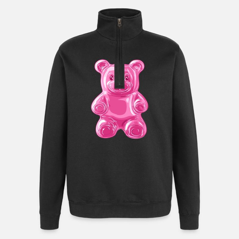 Pink Glitzer Bär - Quarter-Zip-Sweatshirt - Schwarz